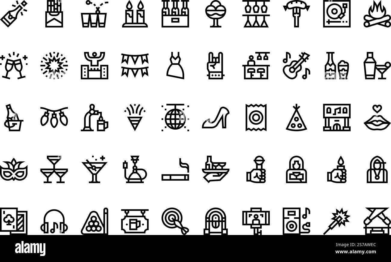 Collection d'icônes vectorielles de haute qualité avec contour modifiable. Idéal pour les projets professionnels et créatifs. Illustration de Vecteur