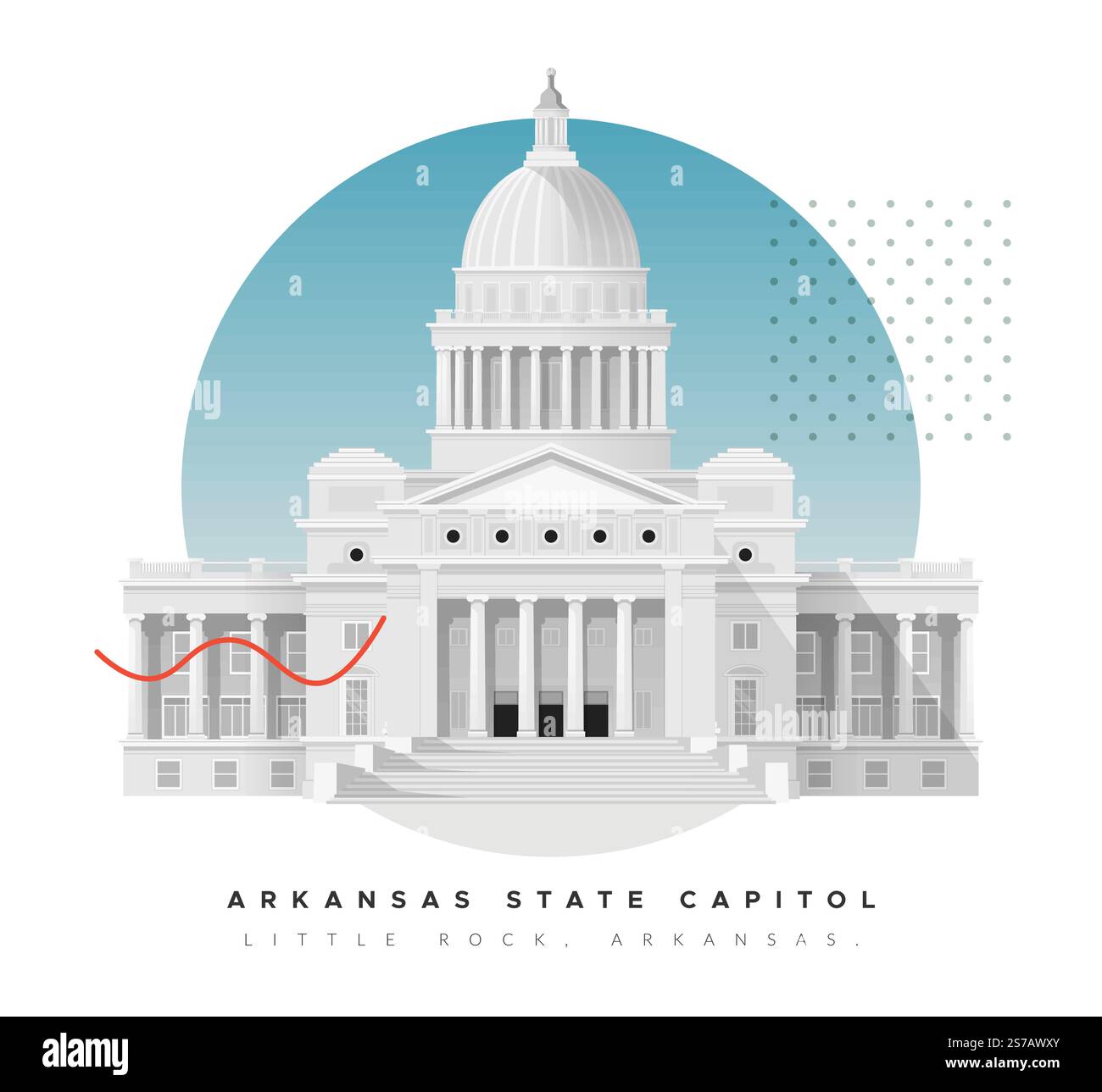 Arkansas State Capitol - Little Rock - Stock illustration en tant que fichier EPS 10 Illustration de Vecteur