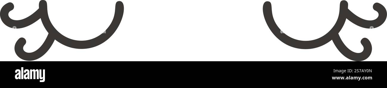 Lettre y minuscule simple et stylisée faite de lignes courbes épaisses, suivie de sa version miroir, isolée sur fond blanc, représentant des concepts Illustration de Vecteur