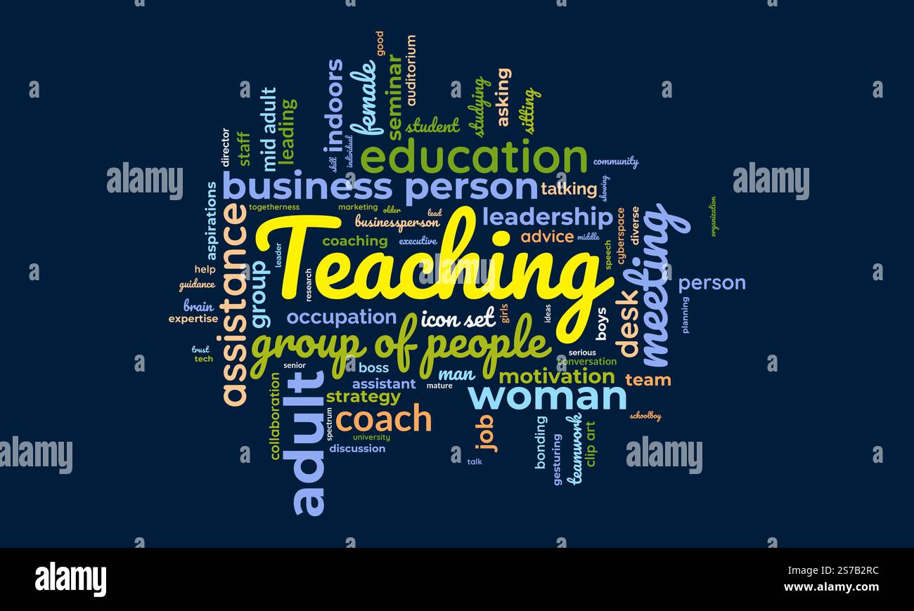 Modèle de nuage de mots d'enseignement. Vecteur de concept d'enseignement tagcloud fond. Illustration de Vecteur