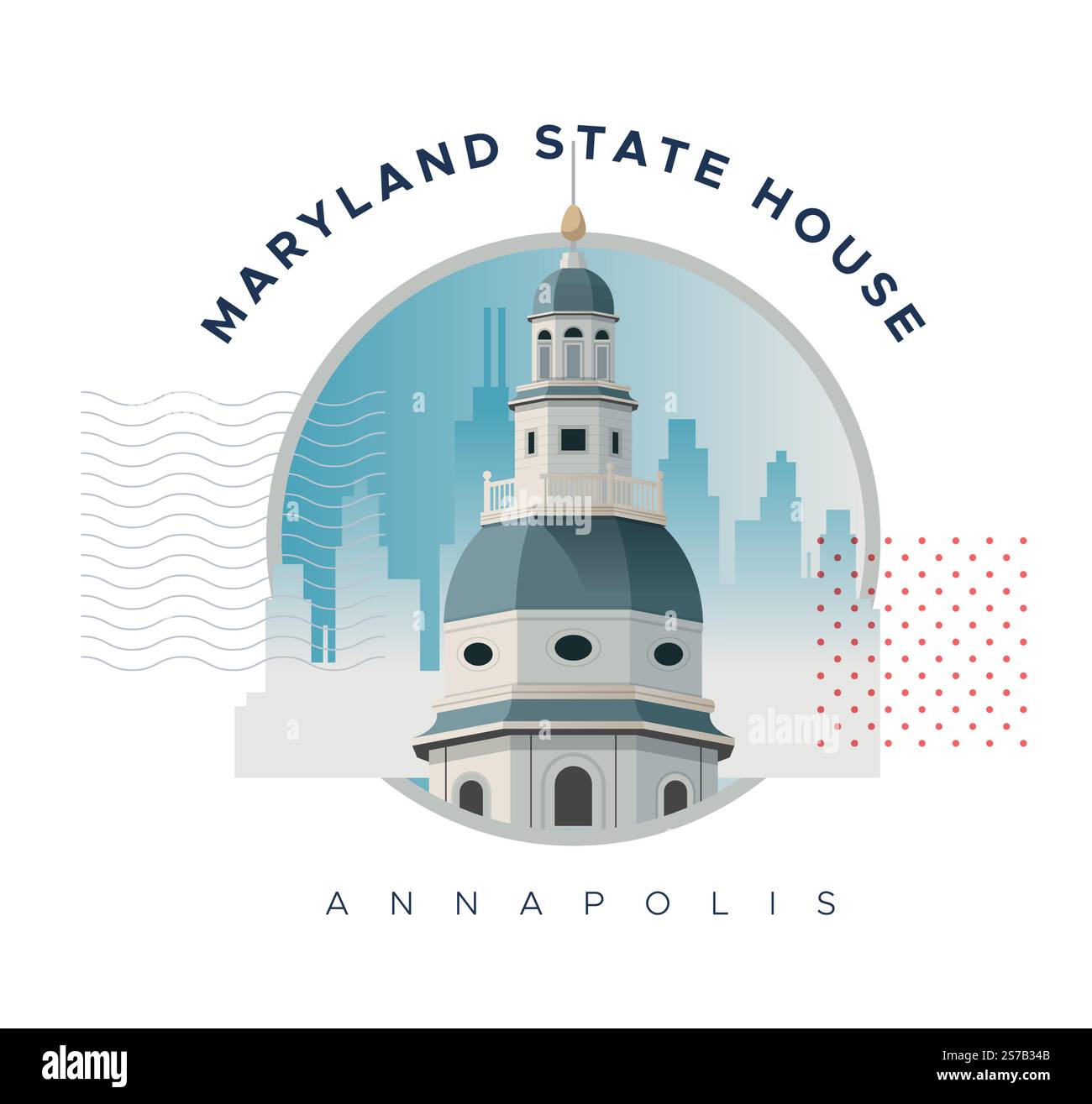 Maryland State House - Annapolis, Maryland - illustration stock en tant que fichier EPS 10 Illustration de Vecteur