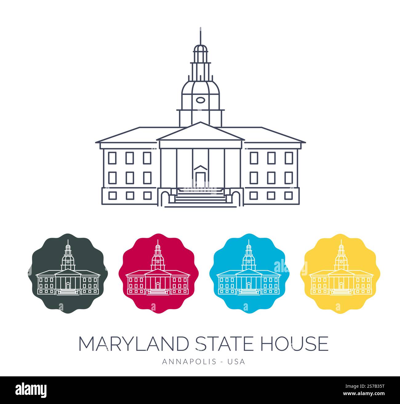 Maryland State House - Annapolis, Maryland - illustration stock en tant que fichier EPS 10 Illustration de Vecteur