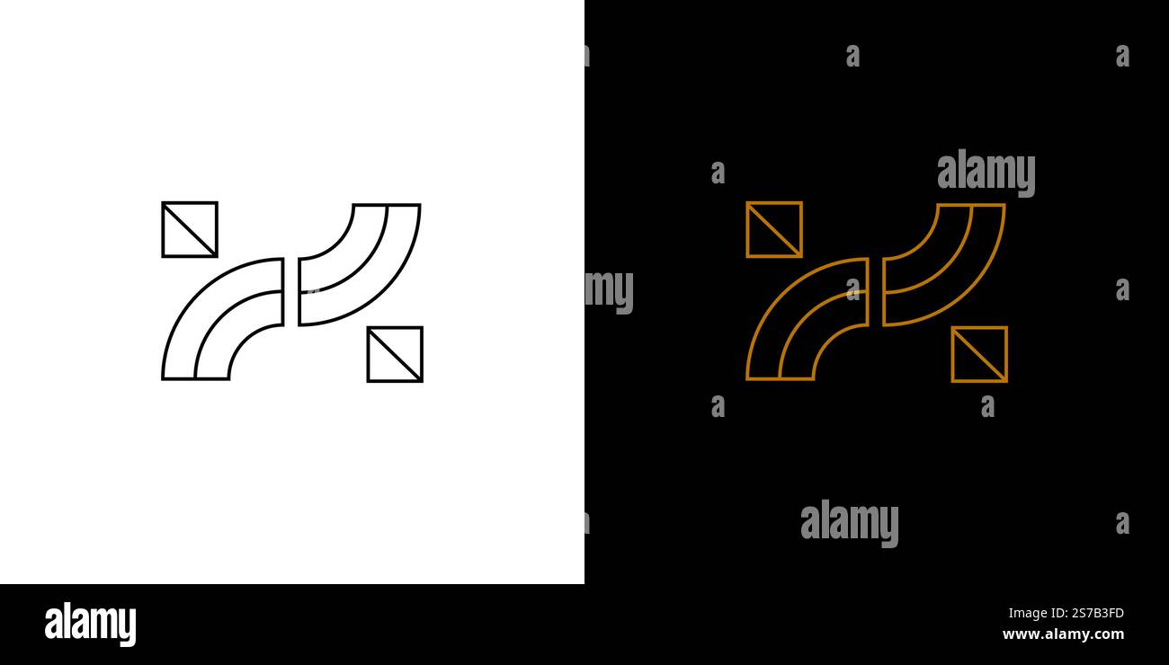 Design minimaliste géométrique H logo avec fond noir et blanc contrasté Illustration de Vecteur