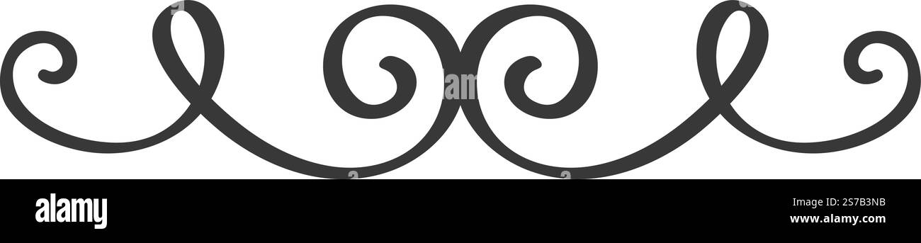 Lignes tourbillonnantes symétriques créant une bordure décorative, améliorant les designs avec élégance et sophistication tout en apportant une touche élégante à divers Illustration de Vecteur