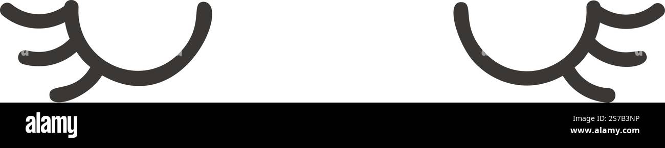 Illustration vectorielle mettant en vedette une paire d'yeux de dessin animé stylisés rayonnant de bonheur et de joie, sur fond blanc propre, capturant un joyeux Illustration de Vecteur