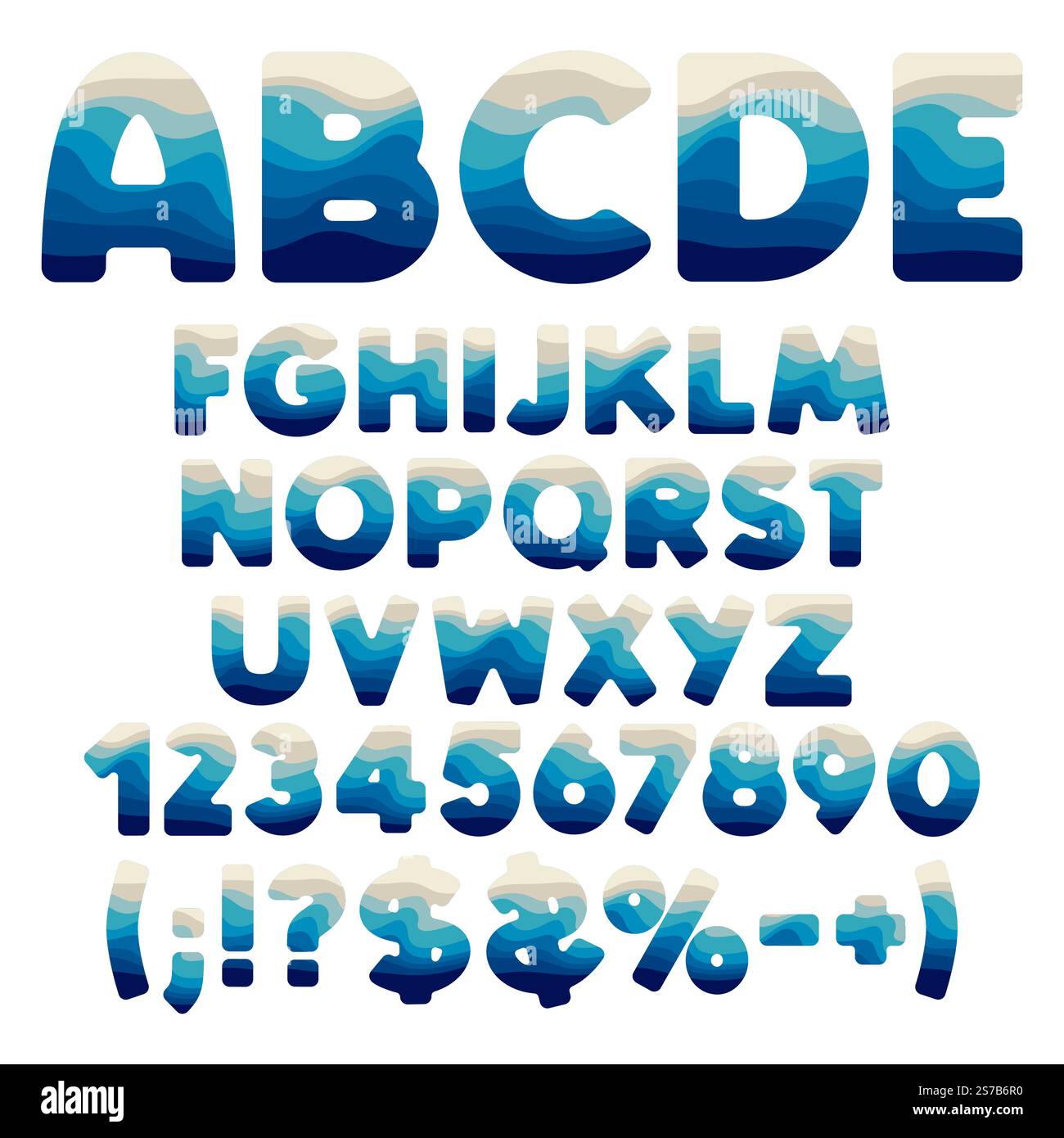 Alphabet, lettre, nombre et signe des couches. Objets vectoriels isolés sur fond blanc. Illustration de Vecteur