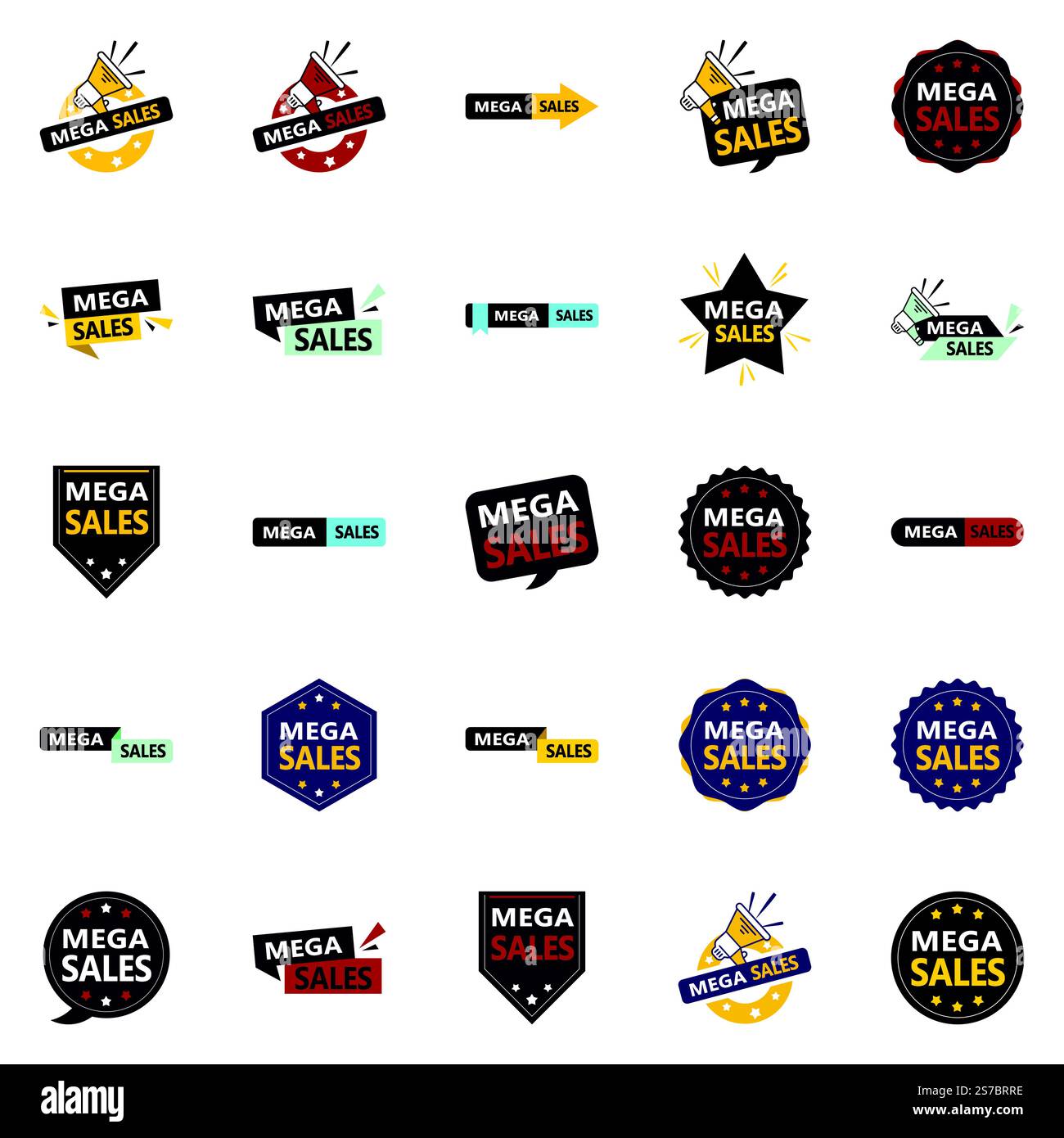 25 superbes modèles vectoriels dans le pack Mega sale, parfait pour les graphistes Illustration de Vecteur