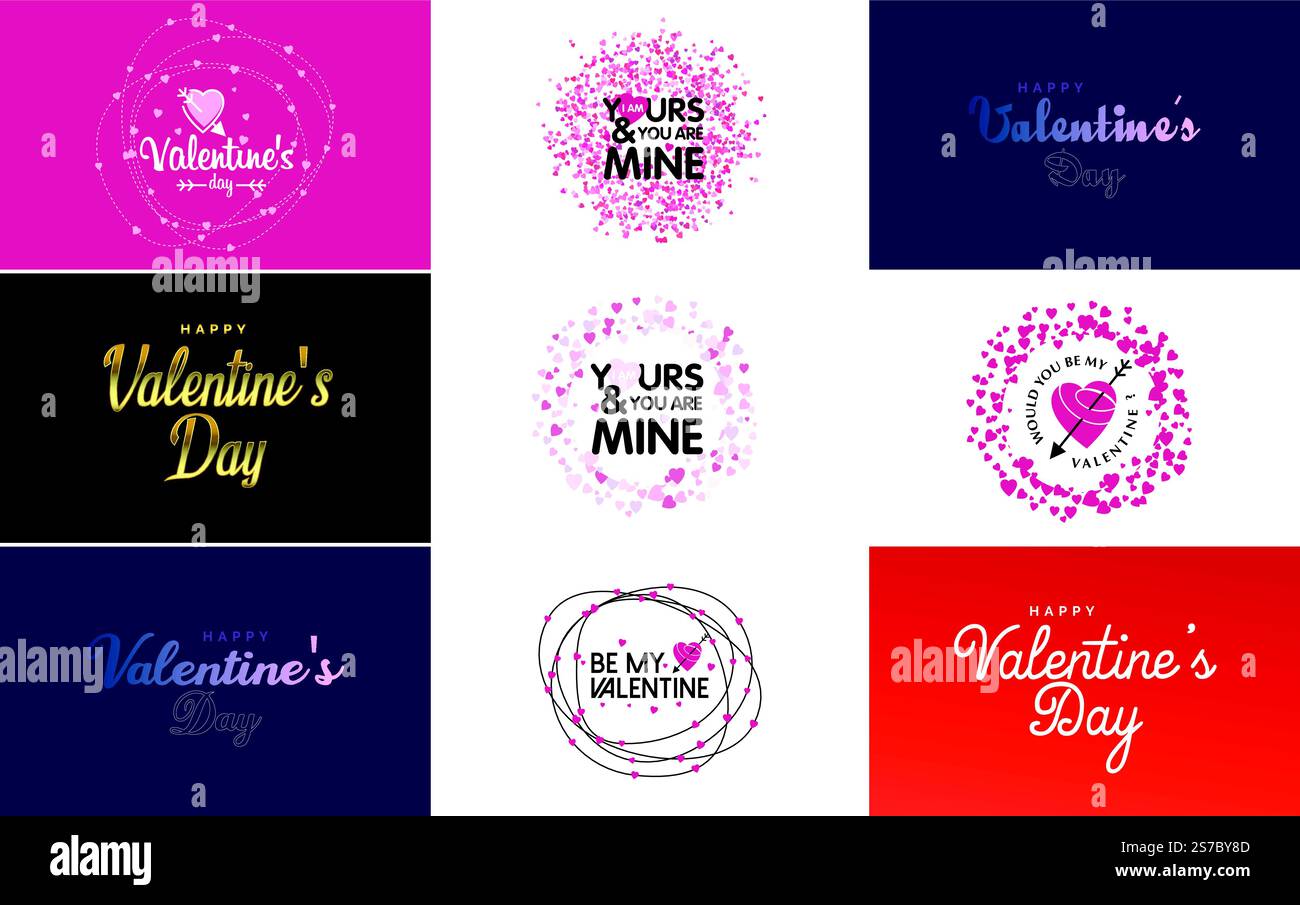 Modèle de carte de voeux Happy Valentine & rsquo ; s Day avec un thème floral et un schéma de couleurs roses Illustration de Vecteur