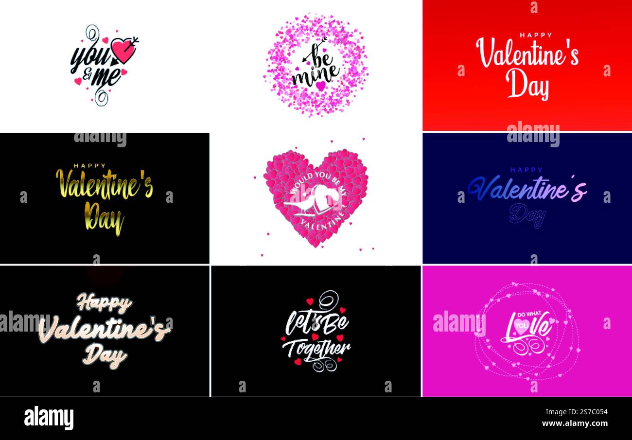 Modèle de carte de voeux Happy Valentine & rsquo ; s Day avec un thème floral et un schéma de couleurs roses Illustration de Vecteur