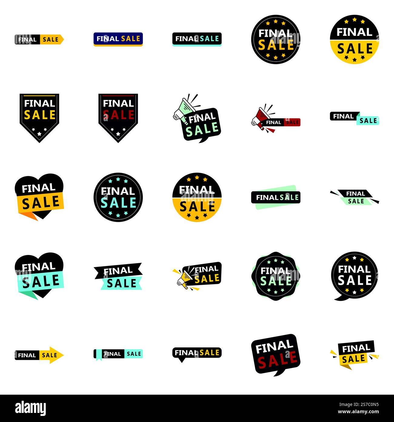 25 bandeaux élégants de la vente finale pour les sites Web de mode et de style de vie Illustration de Vecteur