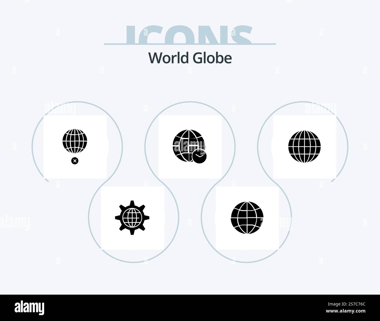 Globe Glyph Icon Pack 5 Icon Design. globe. web. masse. internet. croos Illustration de Vecteur Globe Glyph Icon Pack 5 Icon Design. globe. web. masse. internet. croos Illustration de Vecteur
