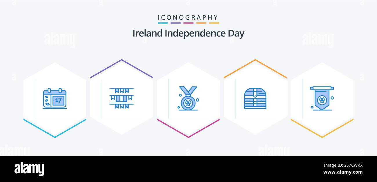 Ireland Independence Day 25 Blue Icon pack inclus . sécurité. irlandais. irlande. boîte Illustration de Vecteur