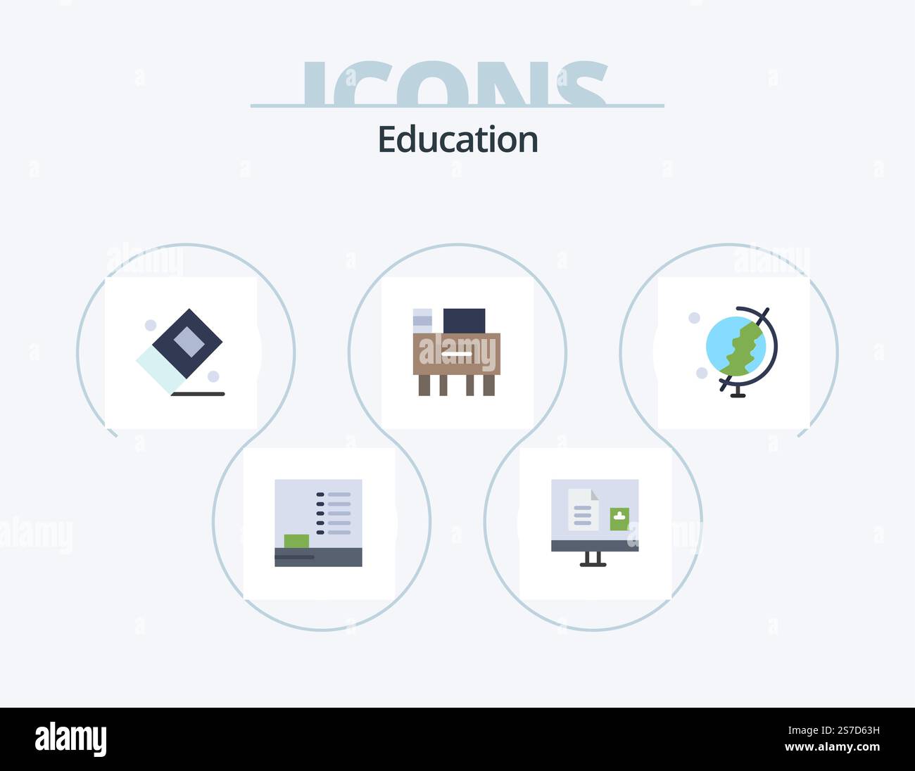 Education Flat Icon Pack 5 Icon Design. masse. école. école. éducation. Illustration de Vecteur Education Flat Icon Pack 5 Icon Design. masse. école. école. éducation. Illustration de Vecteur