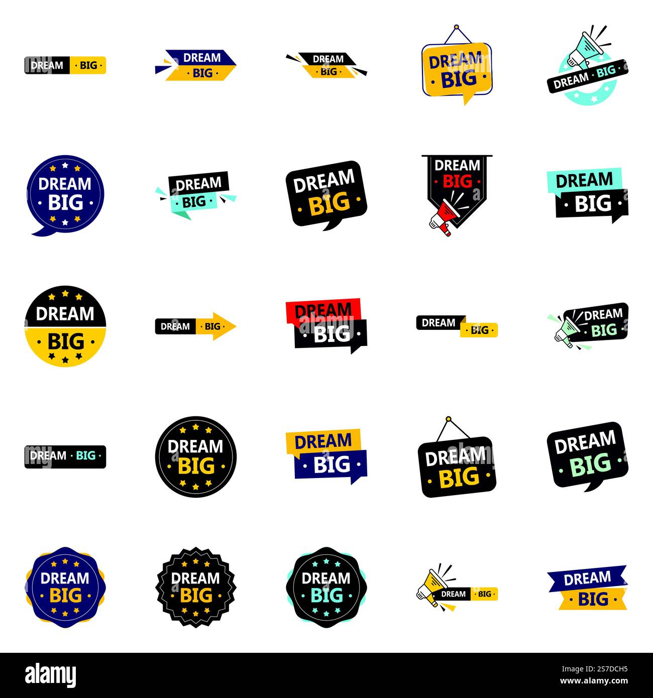 25 modèles vectoriels pour enflammer votre passion et votre imagination Dream Big Illustration de Vecteur