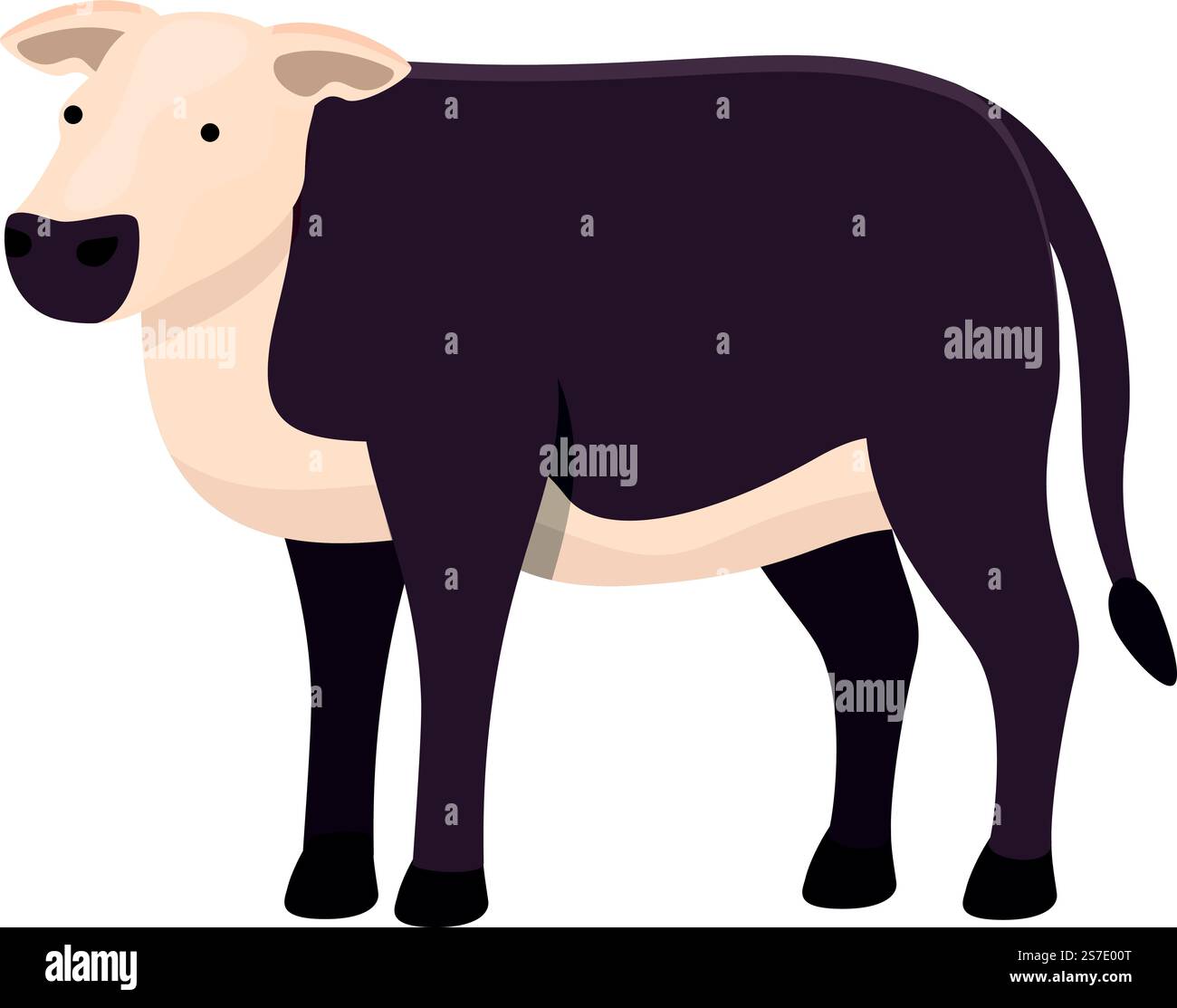 Vecteur de dessin animé d'icône de vache de ferme. Élevez des bovins. Animal laitier. Vecteur de dessin animé d'icône de vache de ferme. Élevez des bovins Illustration de Vecteur