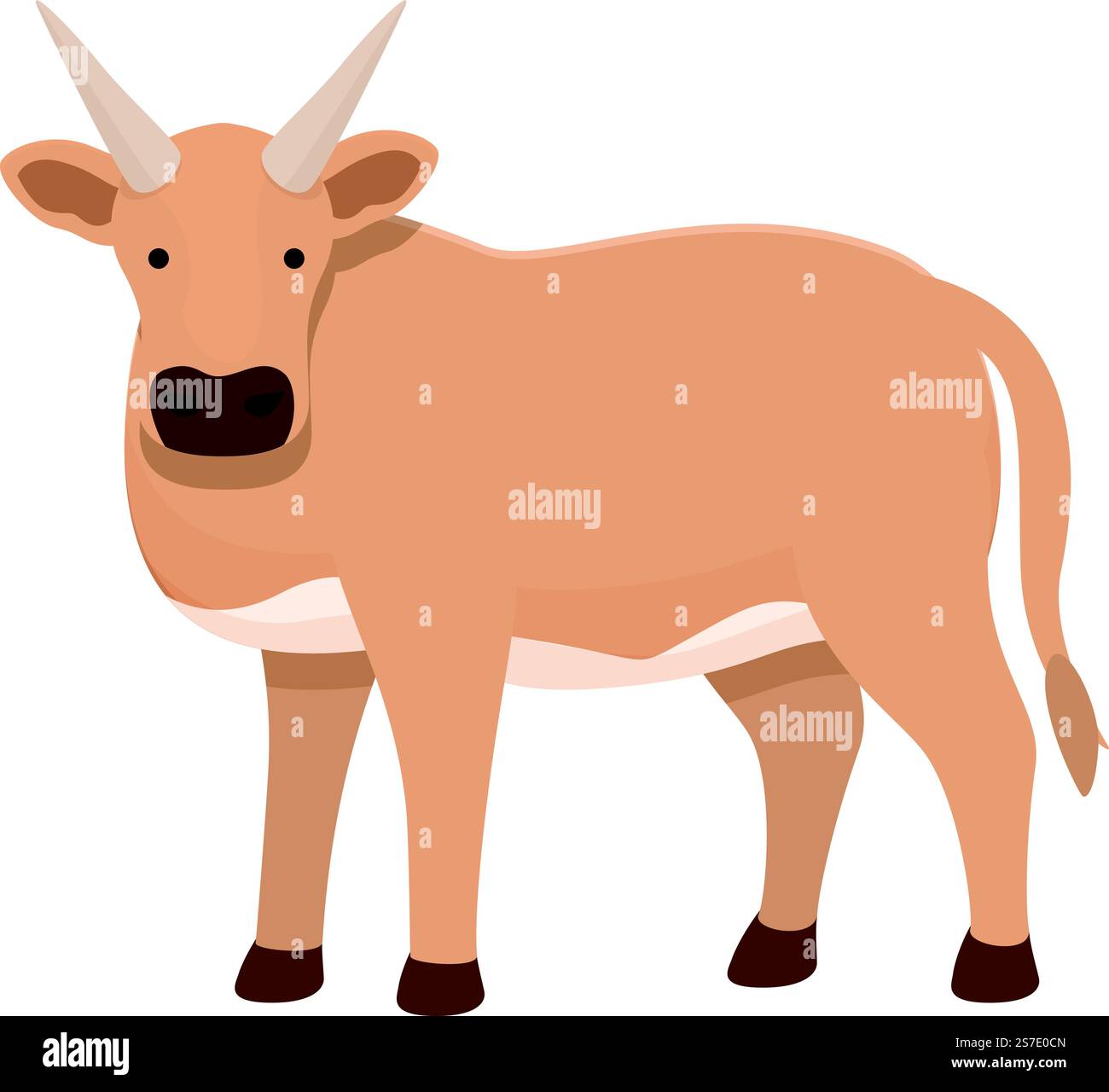 Vecteur de dessin animé d'icône de grosse vache. Bétail de ferme. Lait d'herbe. Vecteur de dessin animé d'icône de grosse vache. Bétail de ferme Illustration de Vecteur