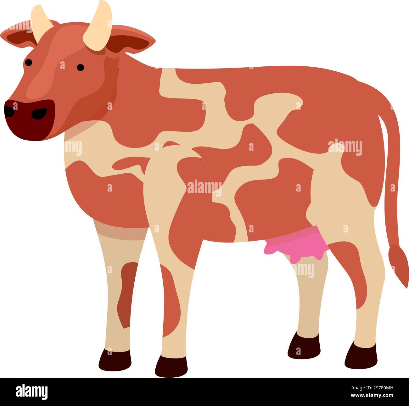 Vecteur de dessin animé d'icône de vache de jardin. Animal laitier. Herbe de lait. Vecteur de dessin animé d'icône de vache de jardin. Animal laitier Illustration de Vecteur