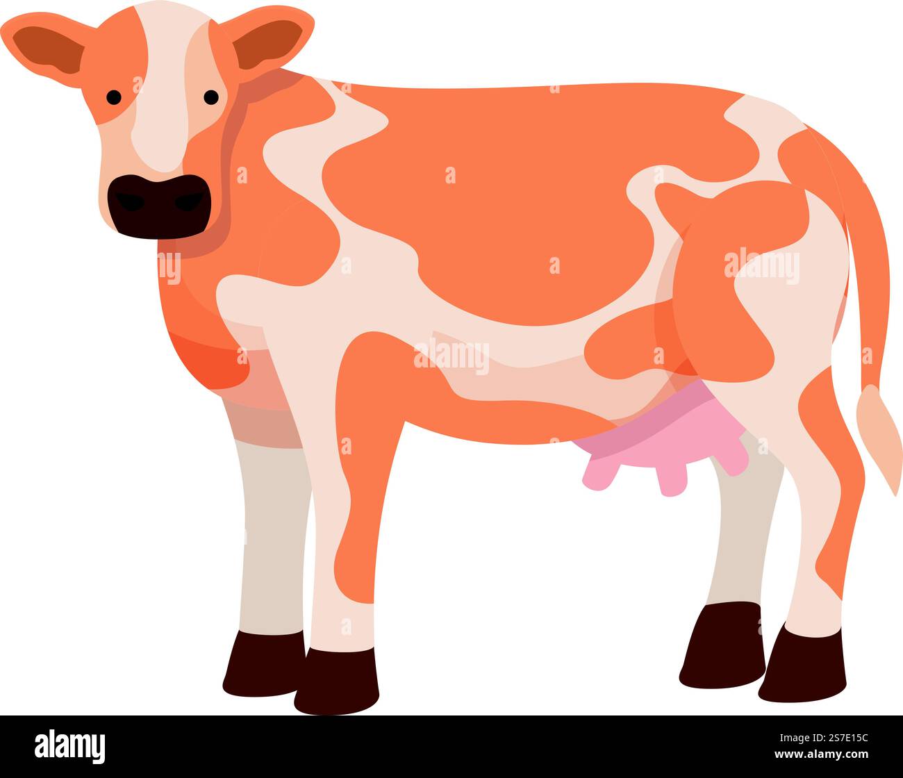 Vecteur de dessin animé d'icône de vache de Guernesey. Race de ferme. Mangez de l'herbe. Vecteur de dessin animé d'icône de vache de Guernesey. Race de ferme Illustration de Vecteur