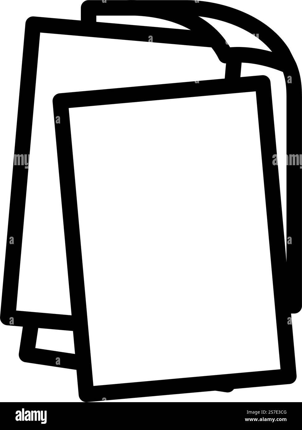 vecteur d'icône de ligne de papier de document de feuille. panneau en papier pour document en feuille. illustration noire du symbole de contour isolé. illustration vectorielle d'icône de ligne de papier de document de feuille Illustration de Vecteur