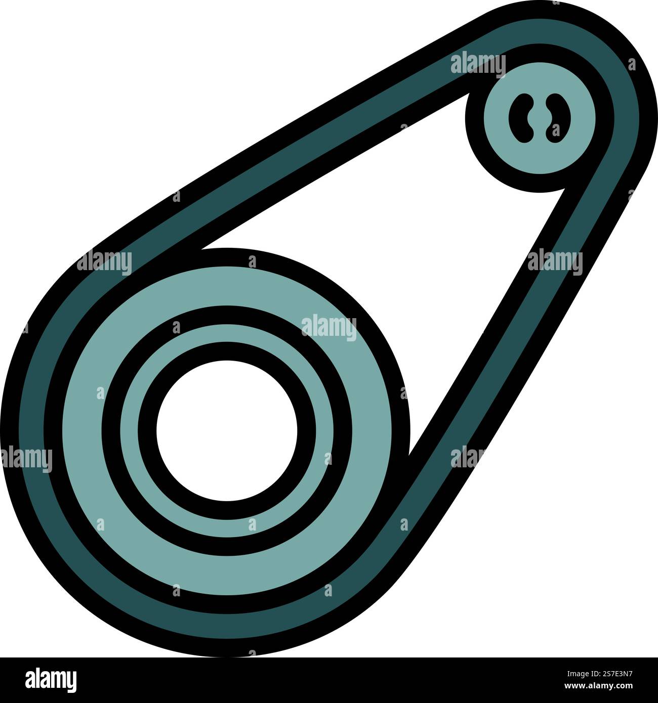 Vecteur de contour d'icône de ceinture de véhicule. Moteur de voiture. PIECE D'automobile. Vecteur de contour d'icône de ceinture de véhicule. Moteur de voiture Illustration de Vecteur