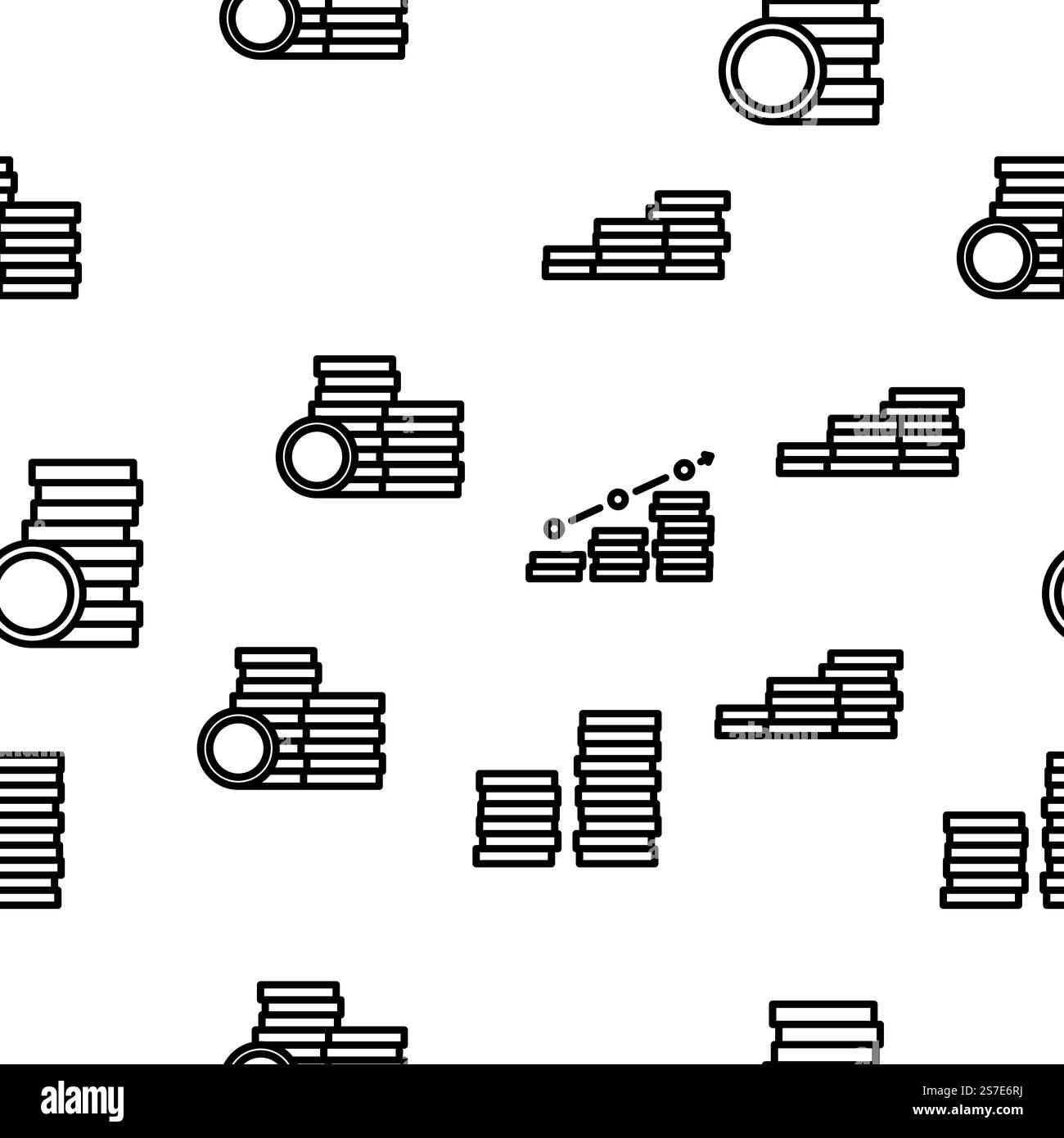 illustration de ligne mince de modèle sans couture de vecteur d'affaires de monnaie de pièce. modèle sans couture de vecteur d'affaires d'argent de pièce Illustration de Vecteur