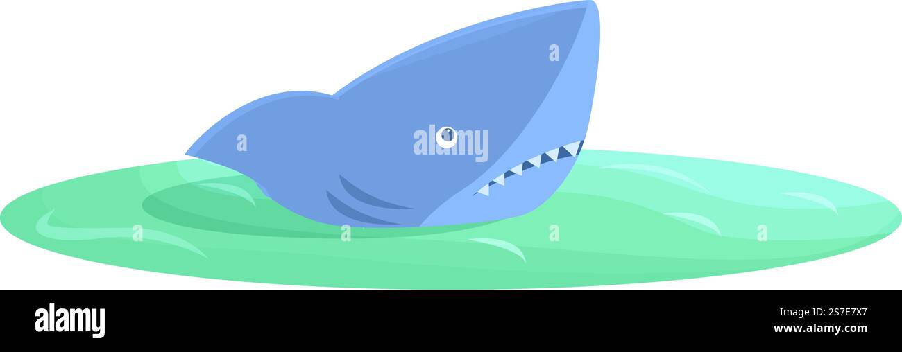 Vecteur de dessin animé d'icône de requin d'attaque. Signe de danger. Planche d'été. Vecteur de dessin animé d'icône de requin d'attaque. Signe de danger Illustration de Vecteur