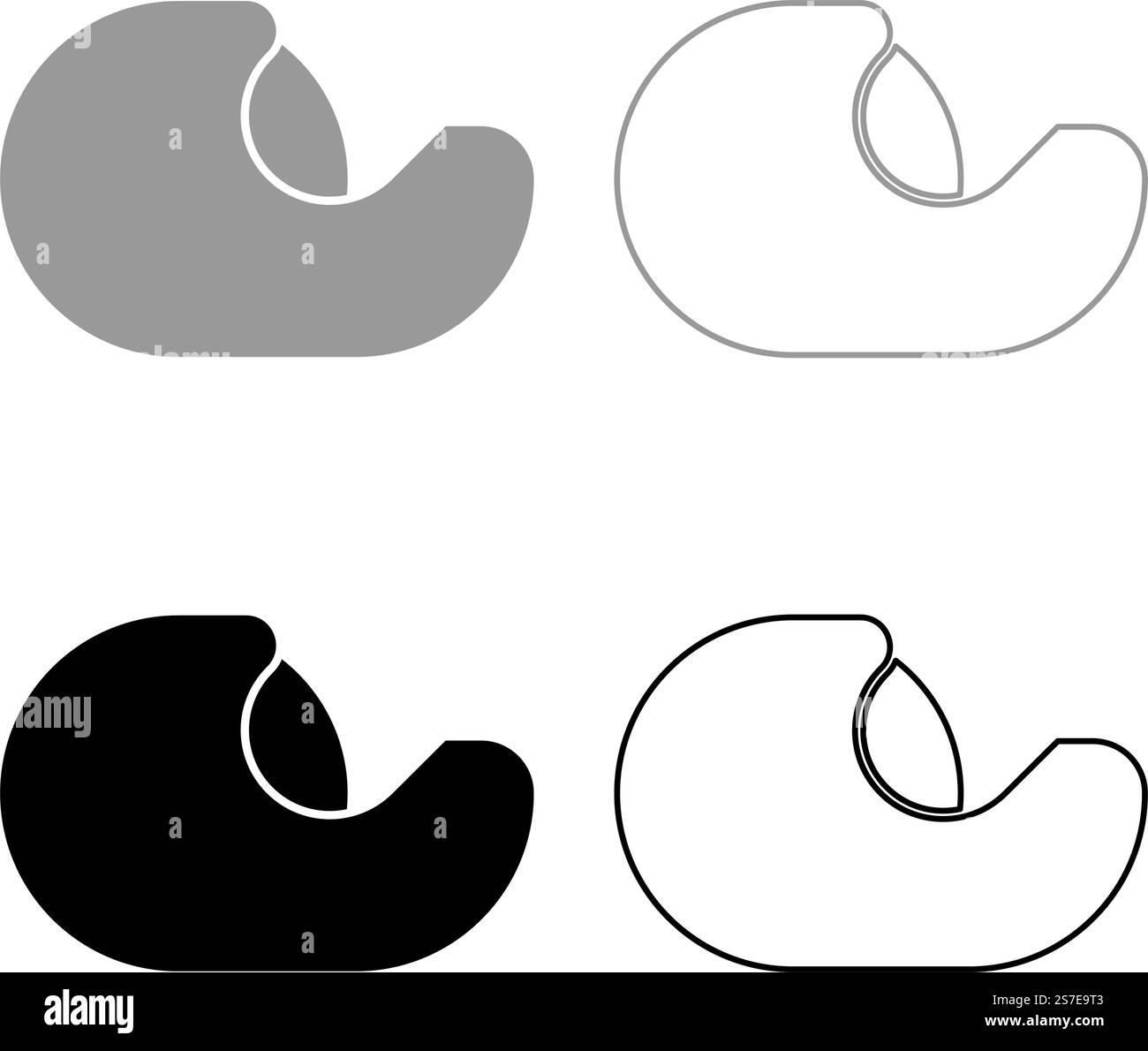 Distributeur avec ruban adhésif scotch pour jeu de table icône gris noir couleur illustration vectorielle image simple remplissage plein contour ligne de contour mince style plat. Distributeur avec ruban adhésif scotch pour jeu de table icône gris noir couleur illustration vectorielle image plein contour ligne de contour mince style plat Illustration de Vecteur