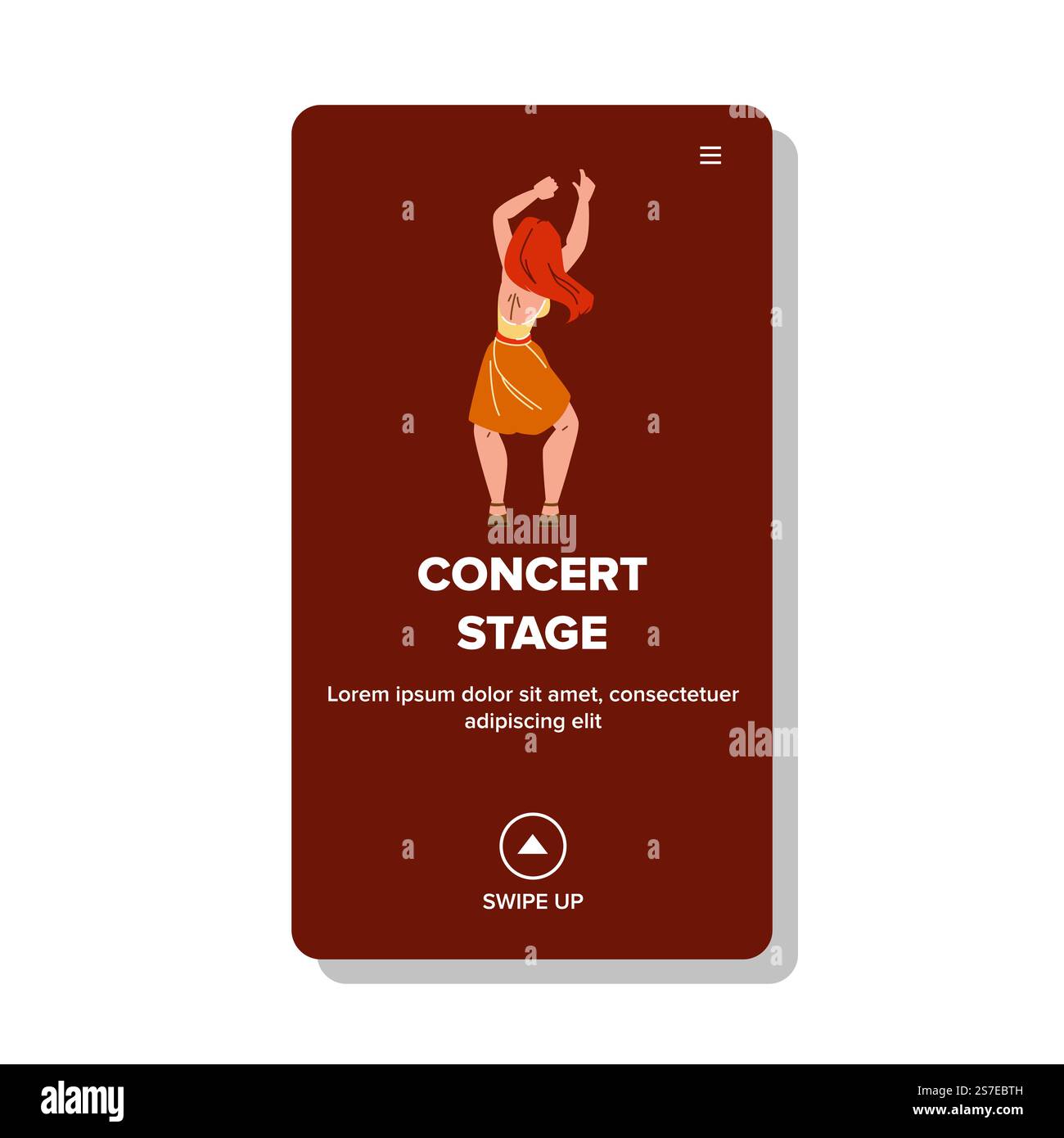 vecteur de scène de concert. rock bright, événement de lumière, spectacle de musique, scène de club, foule en direct, festival concert scène web flat illustration de dessin animé. vecteur de scène de concert Illustration de Vecteur