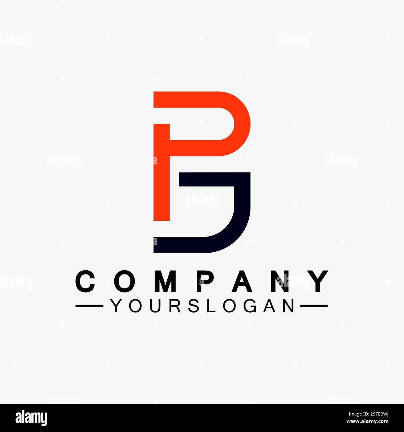 Logo PB Letter. Design créatif et minimaliste du logo Letter BP PB Illustration de Vecteur