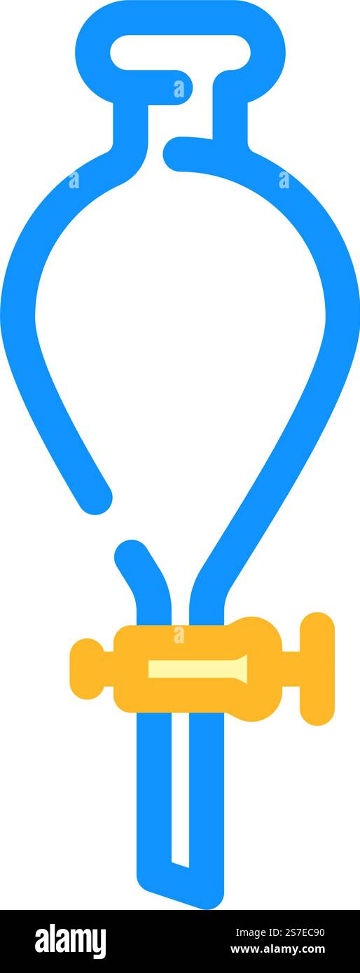 vecteur d'icône de couleur de laboratoire de verrerie chimique d'entonnoir de séparation. panneau de laboratoire de verrerie chimique en entonnoir séparateur. illustration de symbole isolé. illustration vectorielle d'icône de couleur de laboratoire de verrerie chimique d'entonnoir de séparation Illustration de Vecteur