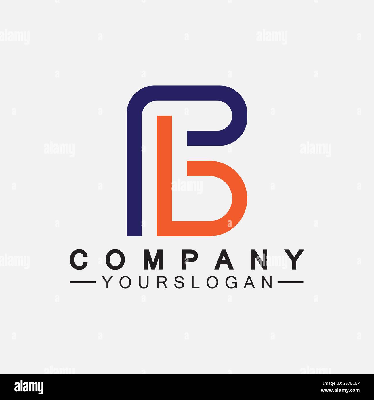 Logo PB Letter. Design créatif et minimaliste du logo Letter BP PB Illustration de Vecteur