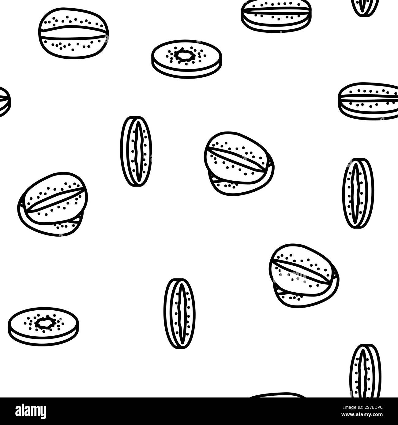 kiwi food vert frais vecteur sans couture motif illustration de ligne mince. kiwi food vert frais vecteur sans couture Illustration de Vecteur
