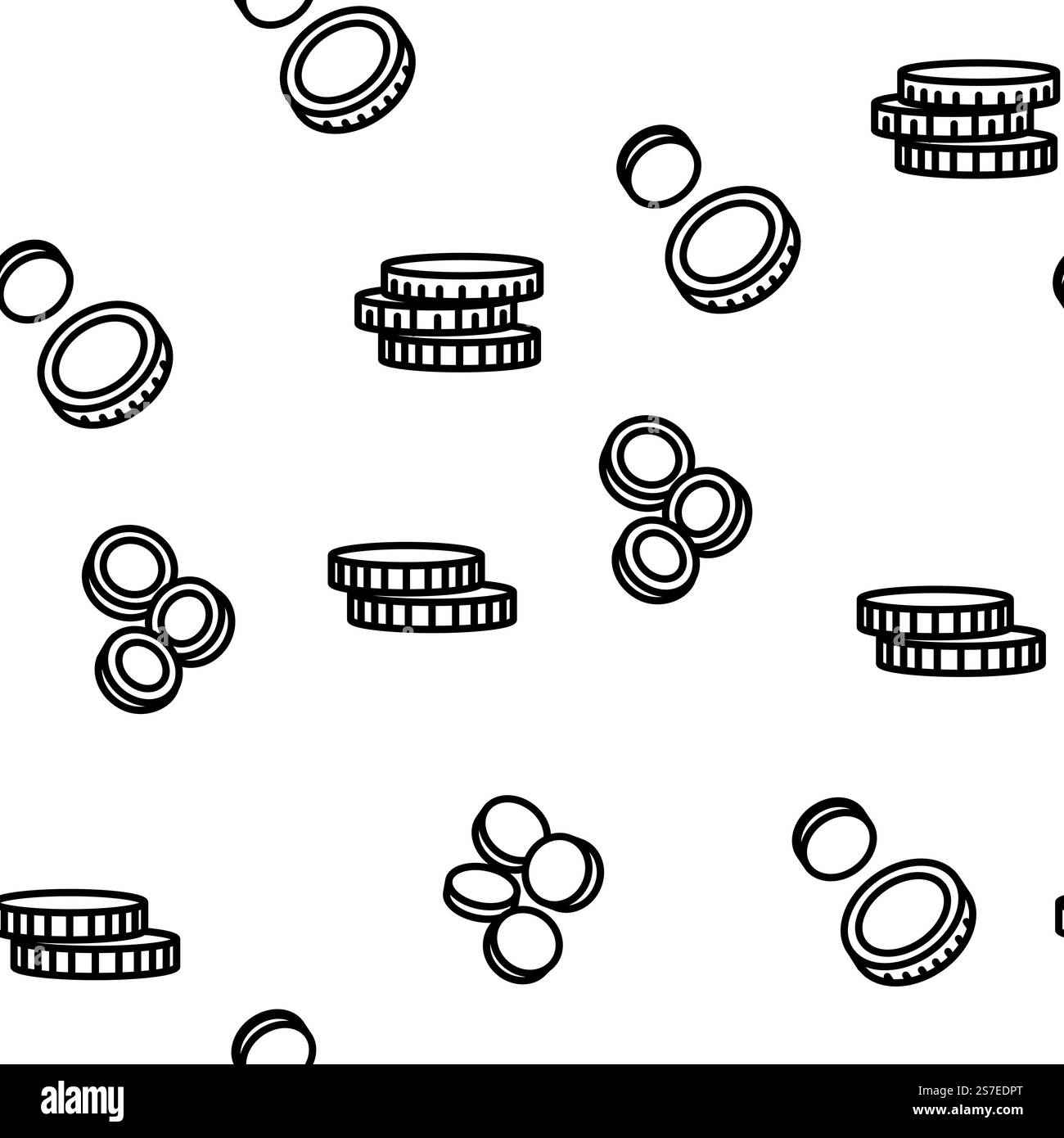illustration de ligne mince de modèle sans couture de vecteur d'affaires de monnaie de pièce. modèle sans couture de vecteur d'affaires d'argent de pièce Illustration de Vecteur