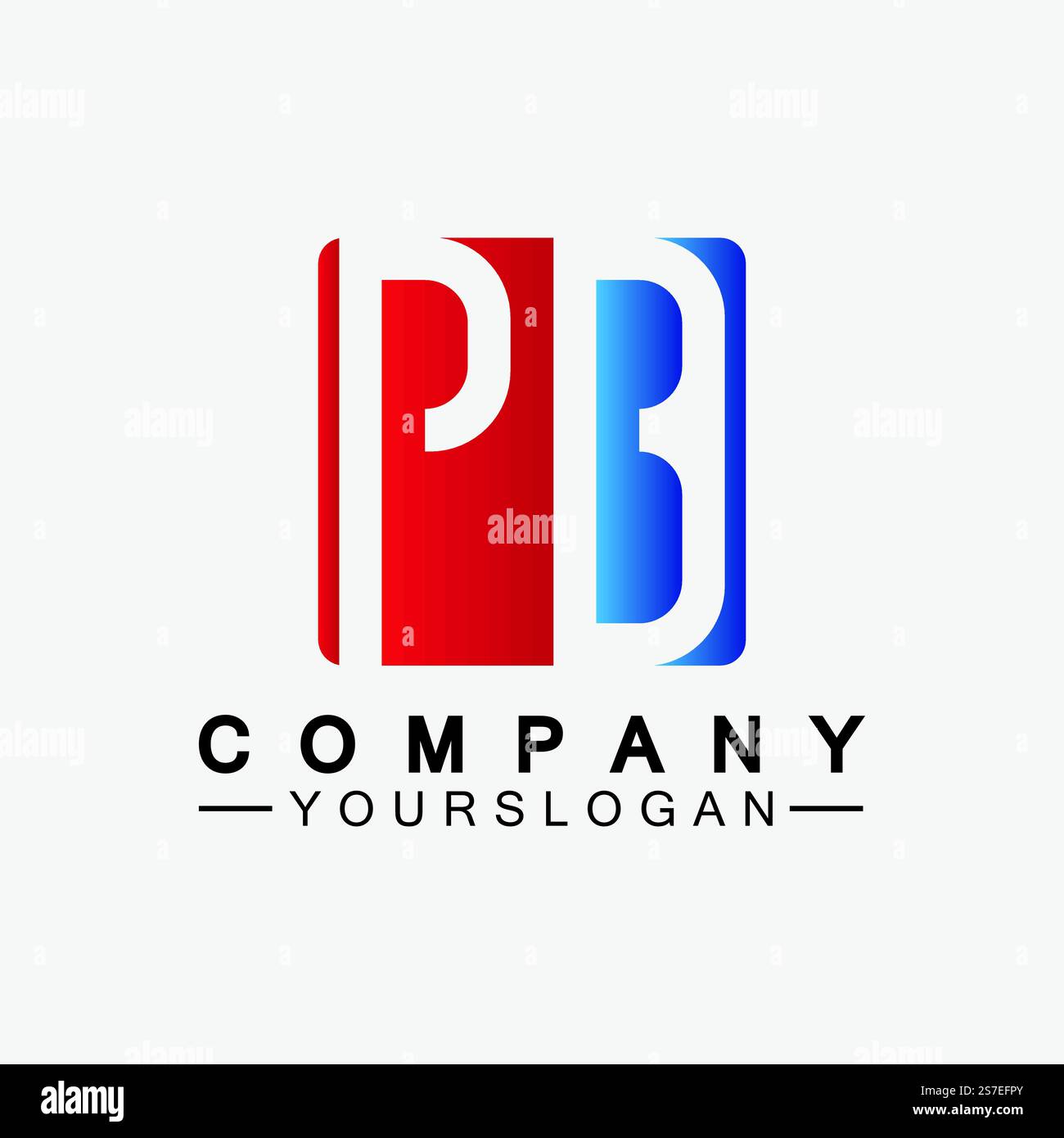 Logo PB Letter. Design créatif et minimaliste du logo Letter BP PB Illustration de Vecteur