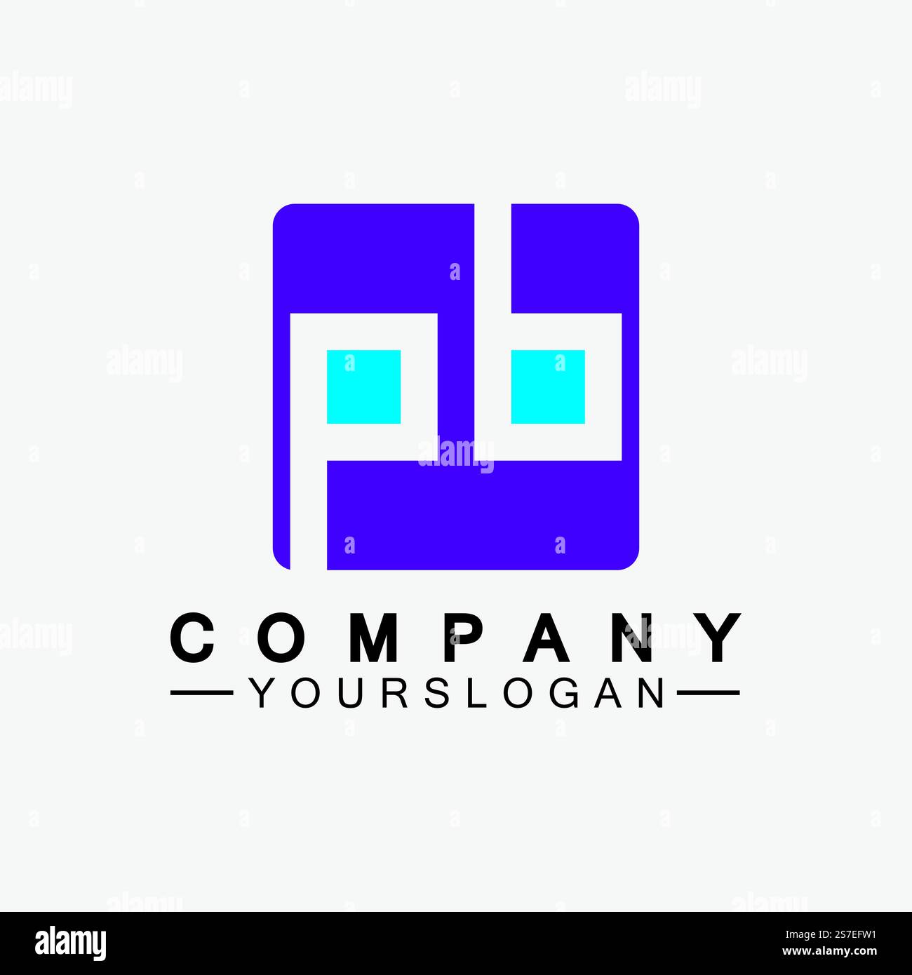 Logo PB Letter. Design créatif et minimaliste du logo Letter BP PB Illustration de Vecteur