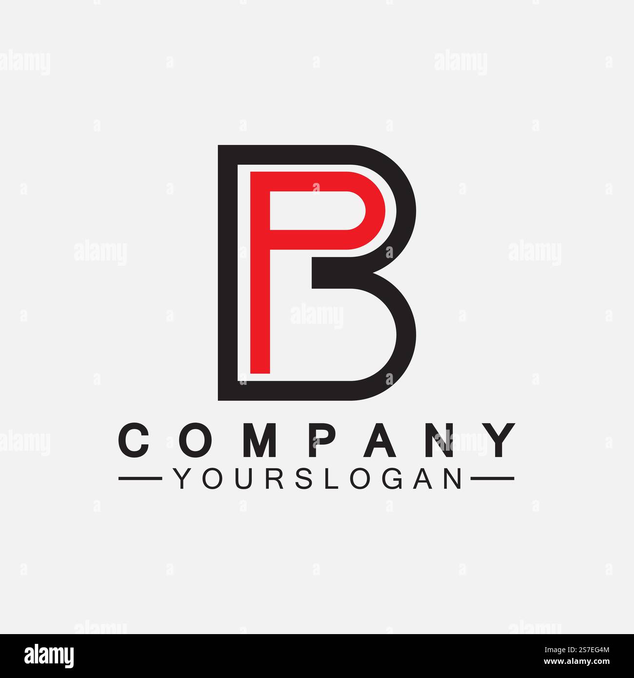 Logo PB Letter. Design créatif et minimaliste du logo Letter BP PB Illustration de Vecteur