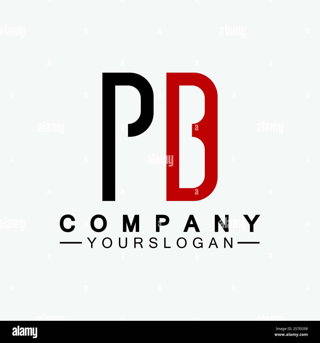 Logo PB Letter. Design créatif et minimaliste du logo Letter BP PB Illustration de Vecteur
