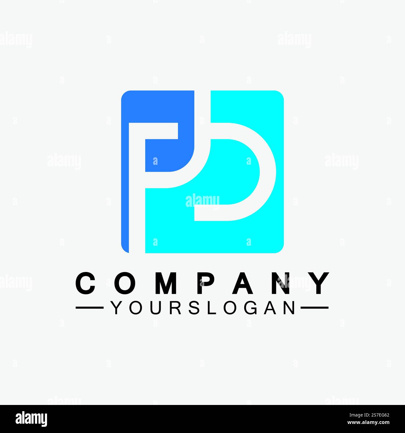Logo PB Letter. Design créatif et minimaliste du logo Letter BP PB Illustration de Vecteur