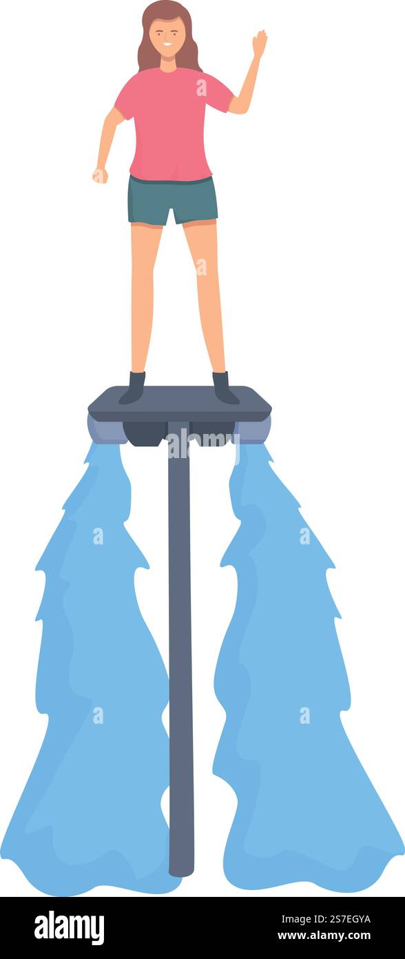 Vecteur de dessin animé d'icône d'activité de flyboard. Eau mer. Surf de voyage. Vecteur de dessin animé d'icône d'activité de flyboard. Eau mer Illustration de Vecteur