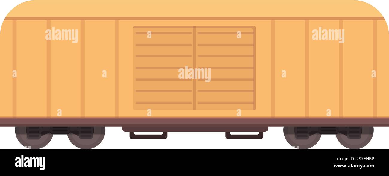 Vecteur de dessin animé d'icône de wagon cargo. Marchandises de train. Réservoir de charbon. Vecteur de dessin animé d'icône de wagon cargo. Marchandises de train Illustration de Vecteur