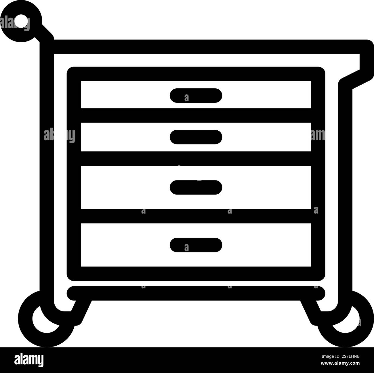 vecteur d'icône de ligne de garage de boîte à outils. panneau de garage de boîte à outils. illustration noire du symbole de contour isolé. illustration vectorielle d'icône de ligne de garage de boîte à outils Illustration de Vecteur