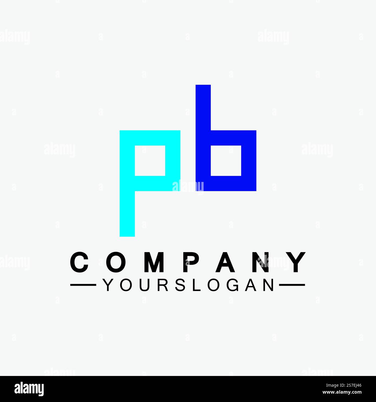 Logo PB Letter. Design créatif et minimaliste du logo Letter BP PB Illustration de Vecteur