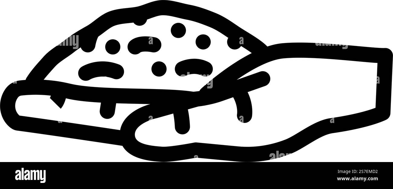 vecteur d'icône de ligne de récolte de grain de blé de main. signe de récolte de blé à la main. illustration noire du symbole de contour isolé. illustration vectorielle d'icône de ligne de récolte de grain de blé de main Illustration de Vecteur