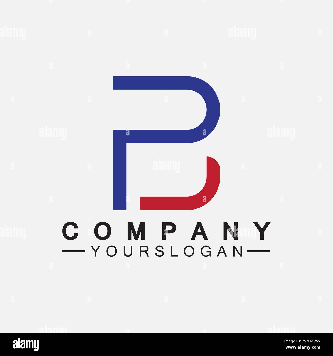 Logo PB Letter. Design créatif et minimaliste du logo Letter BP PB Illustration de Vecteur