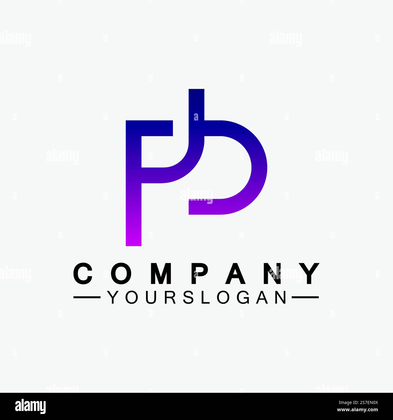 Logo PB Letter. Design créatif et minimaliste du logo Letter BP PB Illustration de Vecteur