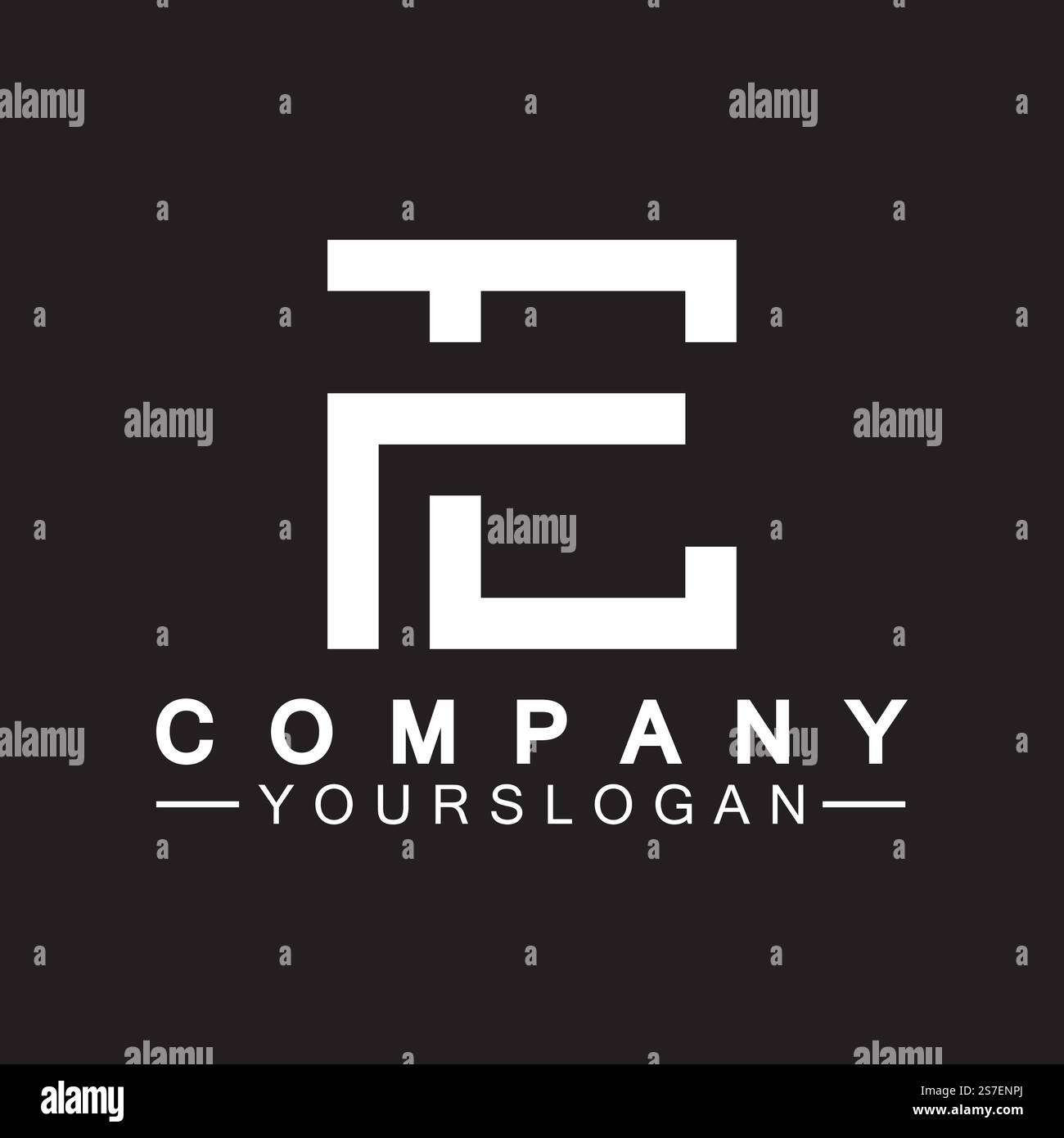 Lettres de l'alphabet monogramme logo CF, FC, C et F, élégant et professionnel couleur blanc lettre icône design sur fond noir. Illustration de Vecteur