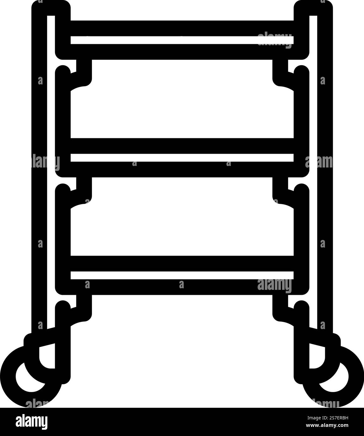 vecteur d'icône de ligne d'outil de garage de rack de stockage. panneau d'outils de garage pour étagères de rangement. illustration noire du symbole de contour isolé. illustration vectorielle d'icône de ligne d'outils de garage de rack de stockage Illustration de Vecteur