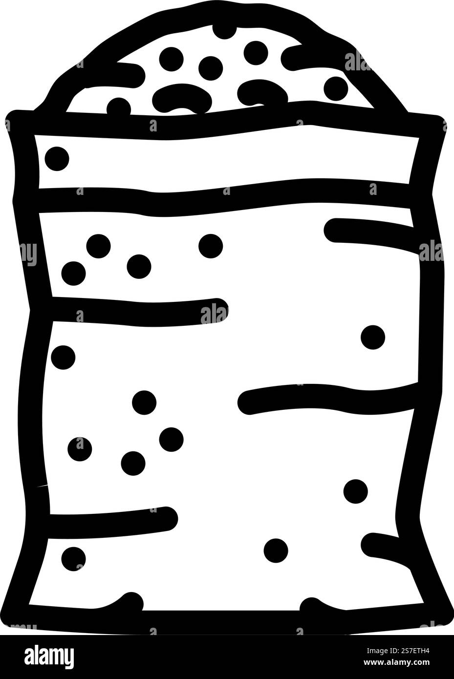 vecteur d'icône de ligne de blé de sac de toile de grain. sac en toile de grain panneau de blé. illustration noire du symbole de contour isolé. illustration vectorielle d'icône de ligne de blé de sac de toile de grain Illustration de Vecteur