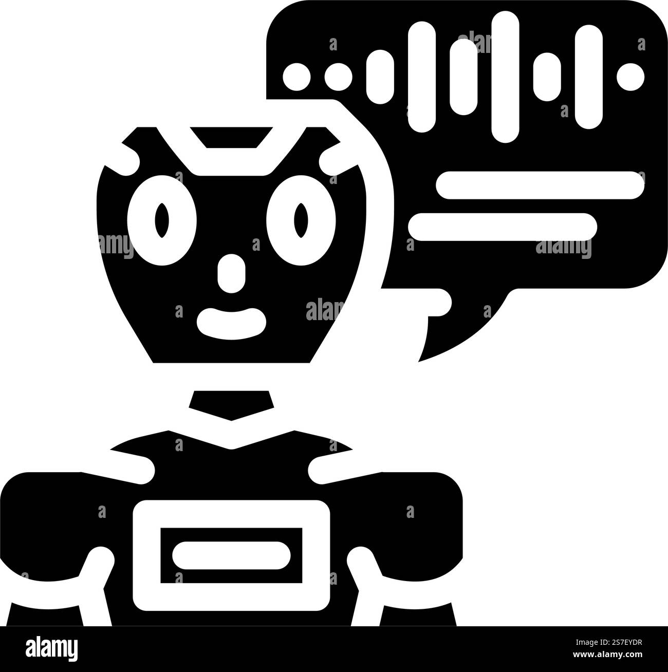 vecteur d'icône de glyphe de bot de chat vocal. signe de bot de discussion vocale. illustration de symbole isolé. illustration vectorielle d'icône de glyphe de bot de chat vocal Illustration de Vecteur