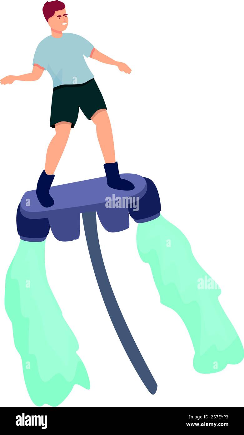 Vecteur de dessin animé d'icône de flyboard d'onde. Sport d'été. Action Travel. Vecteur de dessin animé d'icône de flyboard d'onde. Sport d'été Illustration de Vecteur